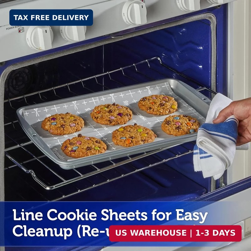 Reynolds Kitchens Cookie Baking Sheets, Pre-Cut Parchment Paper, 25 Count per Pa gallery
