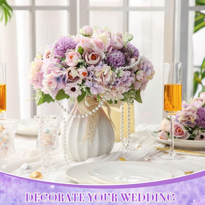 Tigeen 12 Bundles Peonies Artificial Flowers Faux Roses Silk Flowers Hydrangea A gallery