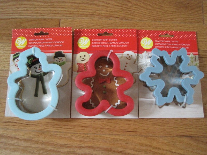 Wilton Stainless Steel Comfort Grip Cookie Cutters Snowman Ginger Man Snowflake