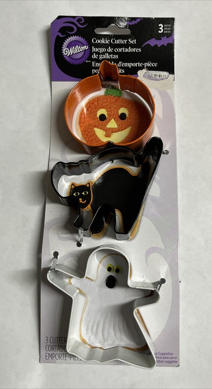 Halloween Pumpkin Cat and Ghost Metal Cookie Cutter Set 3pc from Wilton New gallery