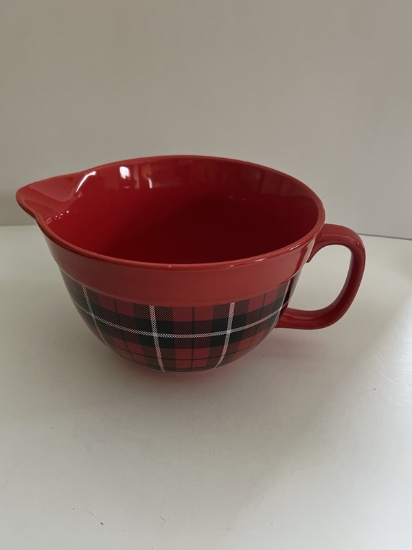 NEW Loblolly Pines 3qt Tartan Plaid Mixing Jug. Red