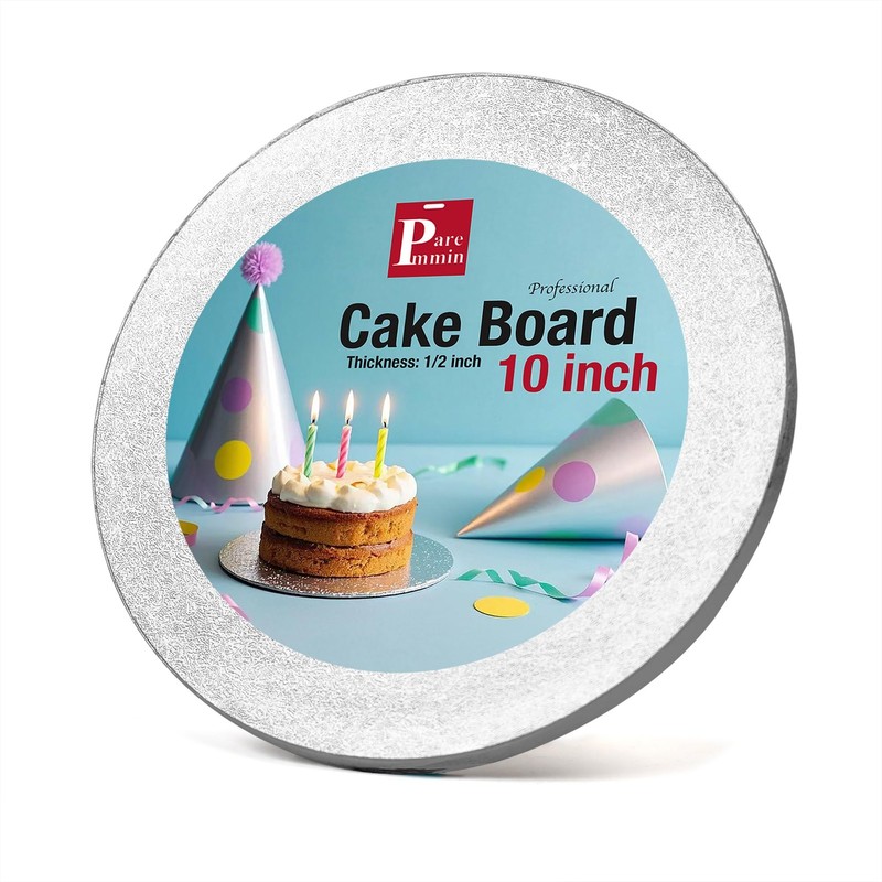 10inch Round Cake Boards 1/2inch Thick, Pack of 1 – Sturdy Silver Cake Drums …