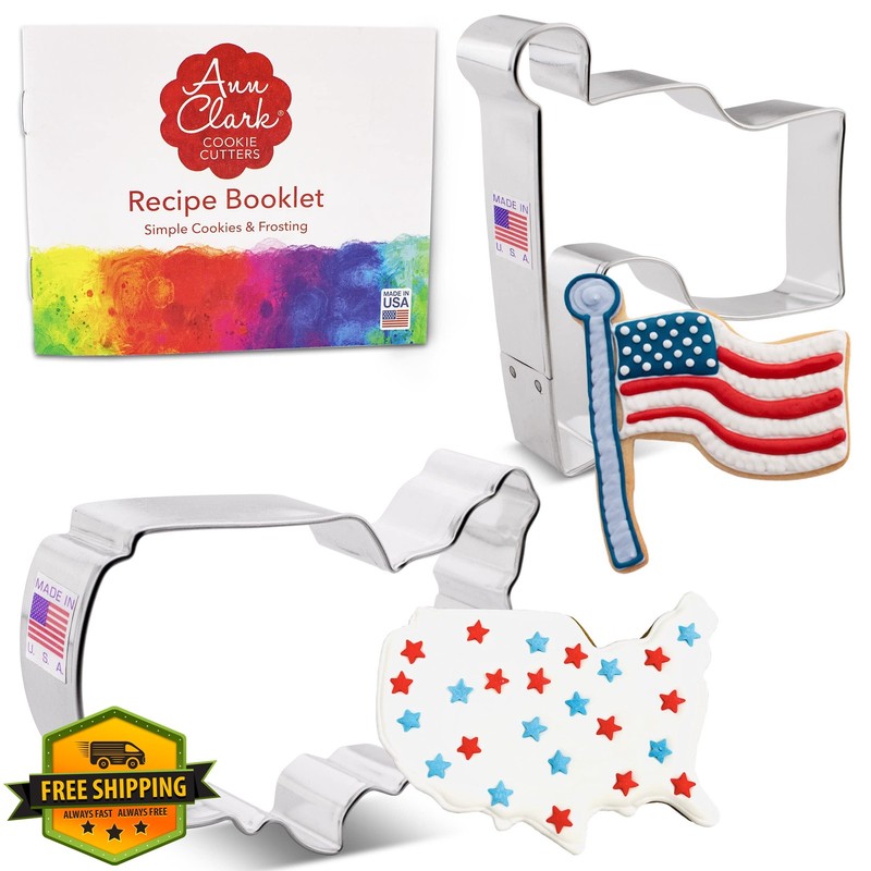 Ann Clark US Map Flag Cookie Cutters 2 Pc gallery