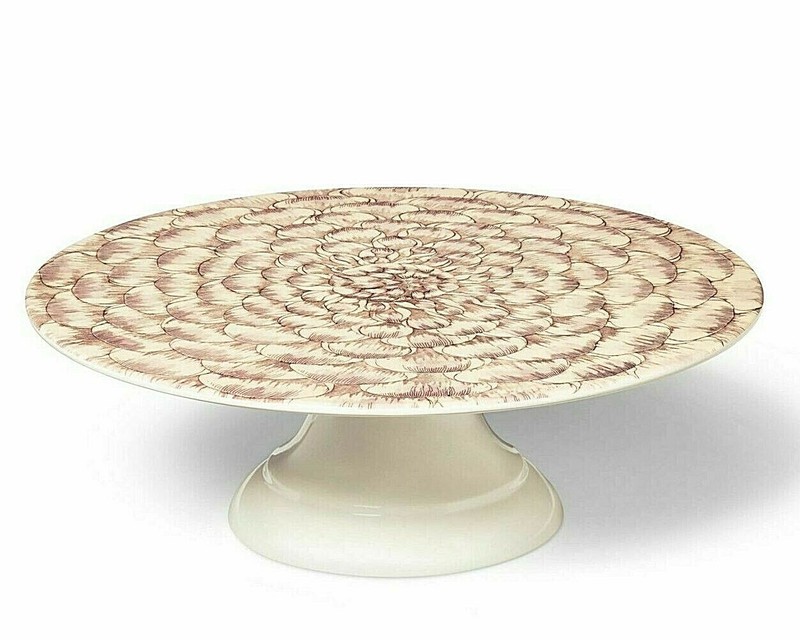 NWT Authentic JOHN DERIAN For Target Melamine Cake Stand White/Brown
