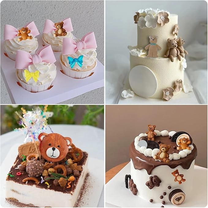 Bear Silicone Fondant Molds Mini Bow Candy Mold For Cake Decorating Cupcake T... gallery