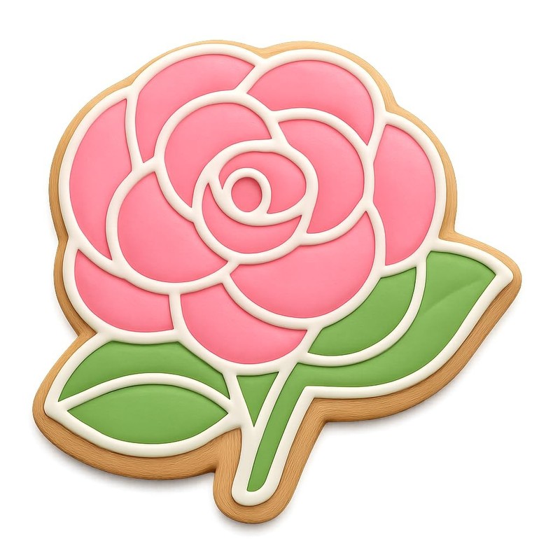 Double Bloom Camellia Cookie Cutter & Stamp, Fondant & Clay - 4x3.6 gallery