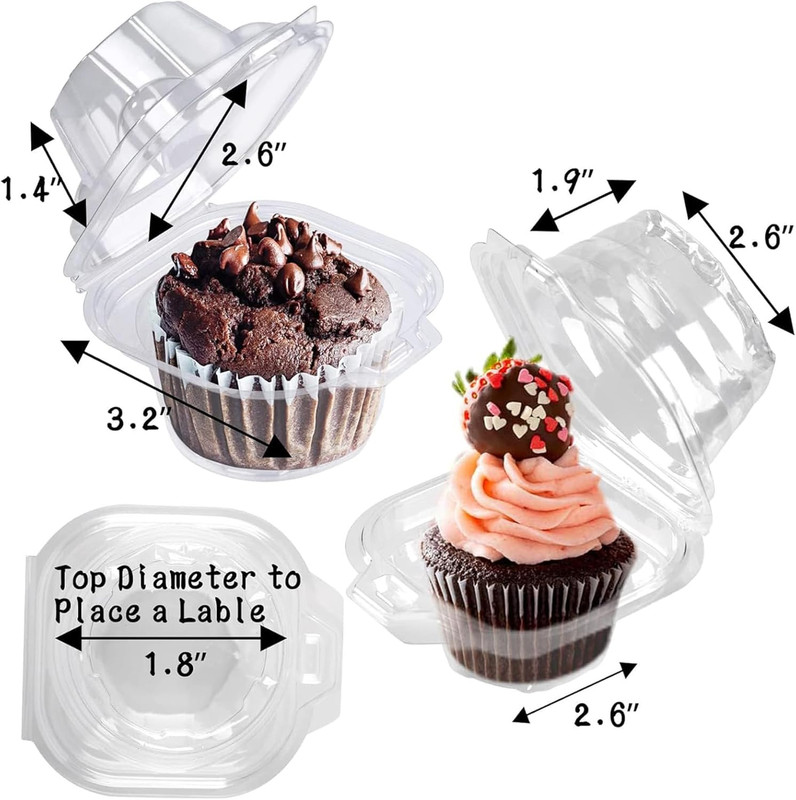 Individual Cupcake Containers 25 50 100 Pack Clear Dome Muffin Boxes gallery