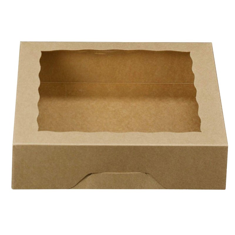[15pcs] 10inch Kraft Bakery Boxes, Large Pie Boxes with PVC Window Natural Di…