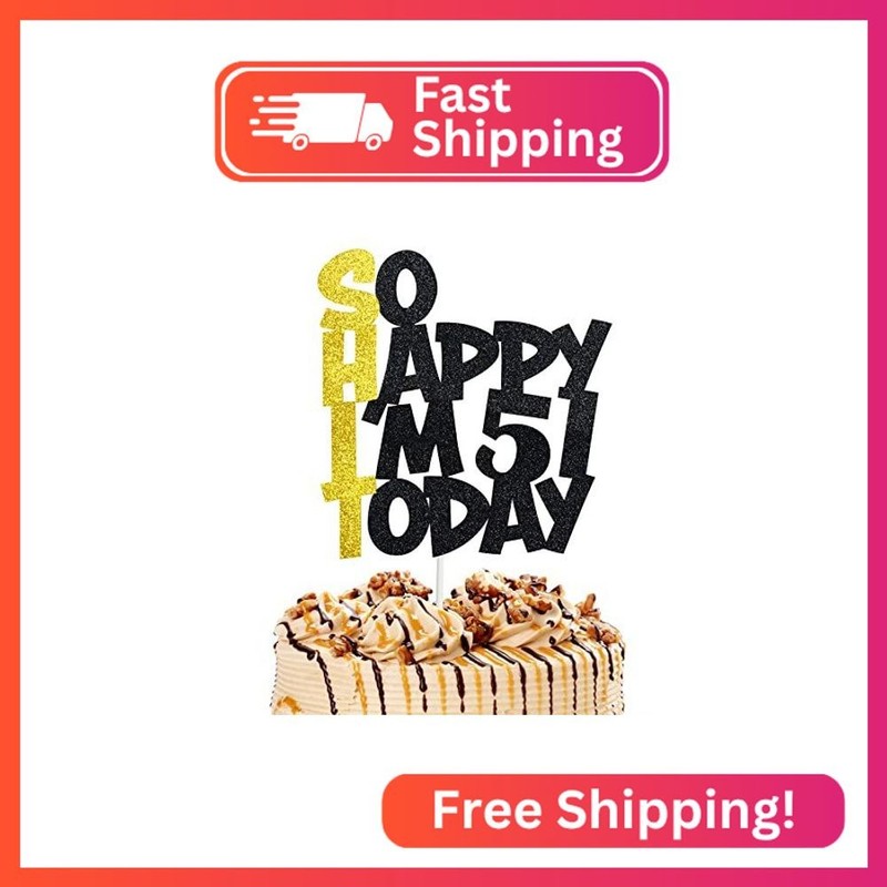 Funny 51st Birthday Cake Topper For Men Women Happy 51st Birthday Decorations Fo