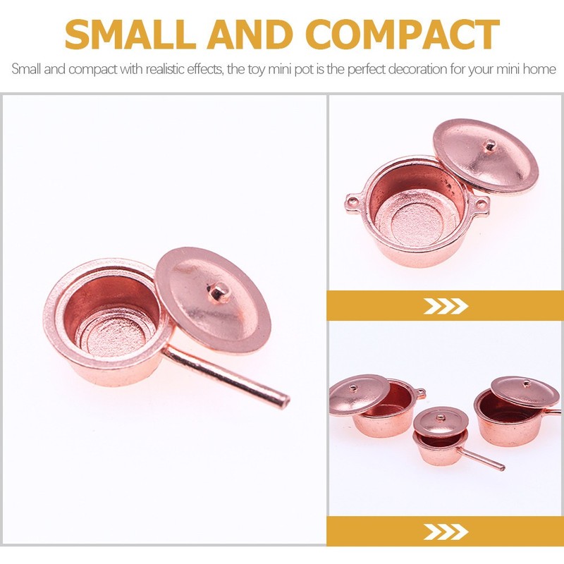 3 Pcs Dollhouse Cookware Accessories Children's Mini Kitchen Toy gallery