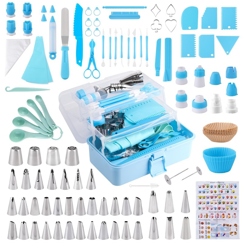 Cake Decorating Kit: Decorating Supplies Tools Kit 208 PCS Baking Accessories…