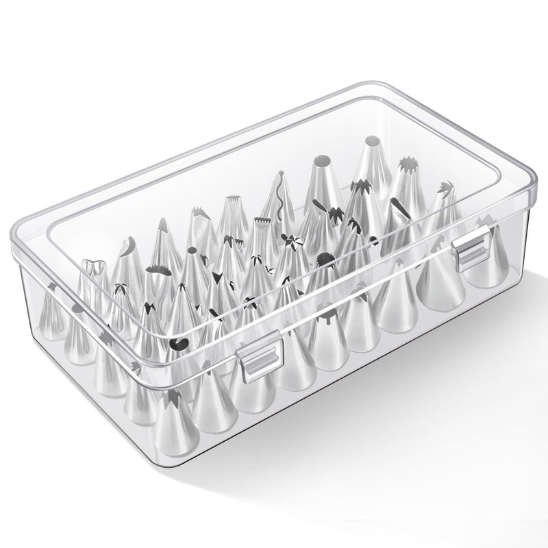 Piping Tips Storage Box with 42 Fixed Pegs Organizer Case for Cake Decorating gallery