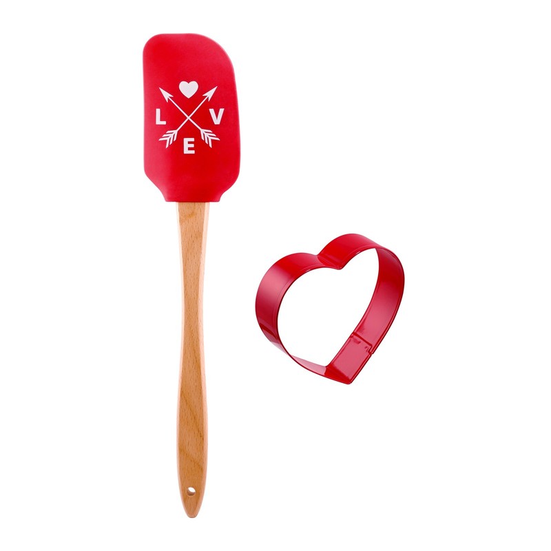 R&M International Daisy and Heart Spatula & Cookie Cutter Set gallery