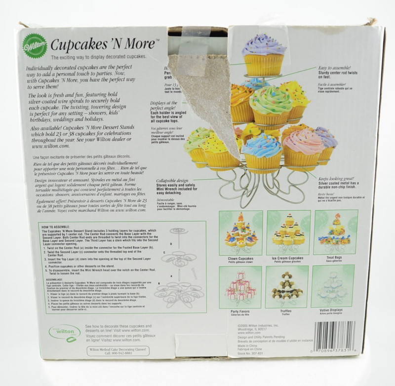 Wilton Cupcakes 'N More Silver Metal 13 Cupcake Dessert Stand gallery