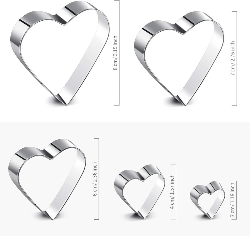 5 Pieces Heart Shape Cookie Cutter Set 5 Size Heart Cookie Cutter Stainless Stee gallery