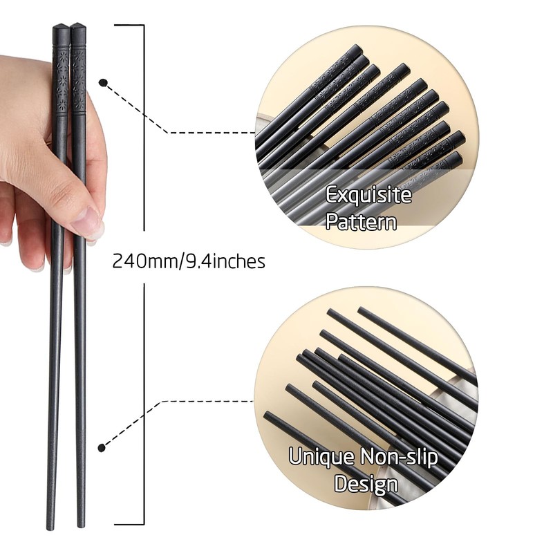 200 Pairs Fiberglass Chopsticks Reusable Chopsticks Dishwasher Safe 9.4 Inche... gallery