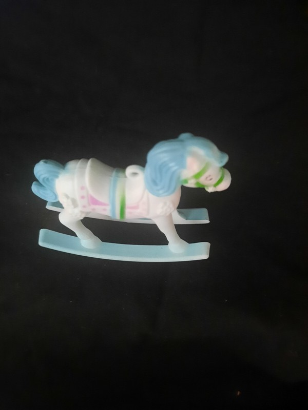 Vintage Blue Rocking horse Cake Topper/decration Hanging Ornament. gallery