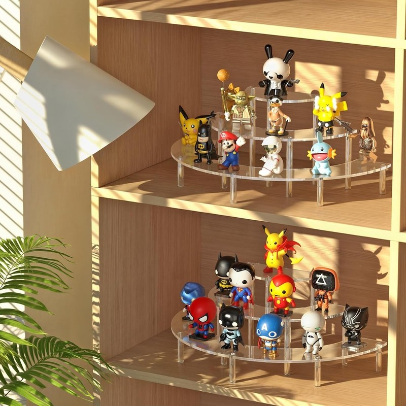 3 Tier Acrylic Display Risers 2 Pack, Half Moon Cupcake Stand, Clear Perfume ... gallery