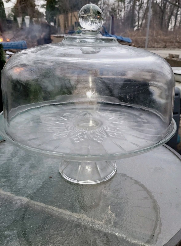 Anchor Hocking Canfield 2 Pc. Covered Footed Cake Plate Stand gallery
