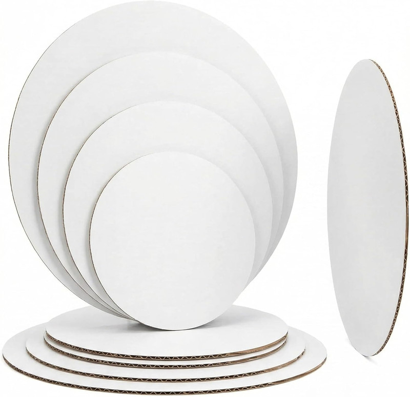 12 Pack Assorted round Cake Boards (6, 8, 10, 12 Inch), 3Mm Thick Sturdy White C gallery