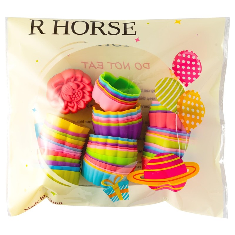 Mini Silicone Cupcake Liners Molds - 60Pcs 2 Inch Muticolor Floral Shaped Bak... gallery