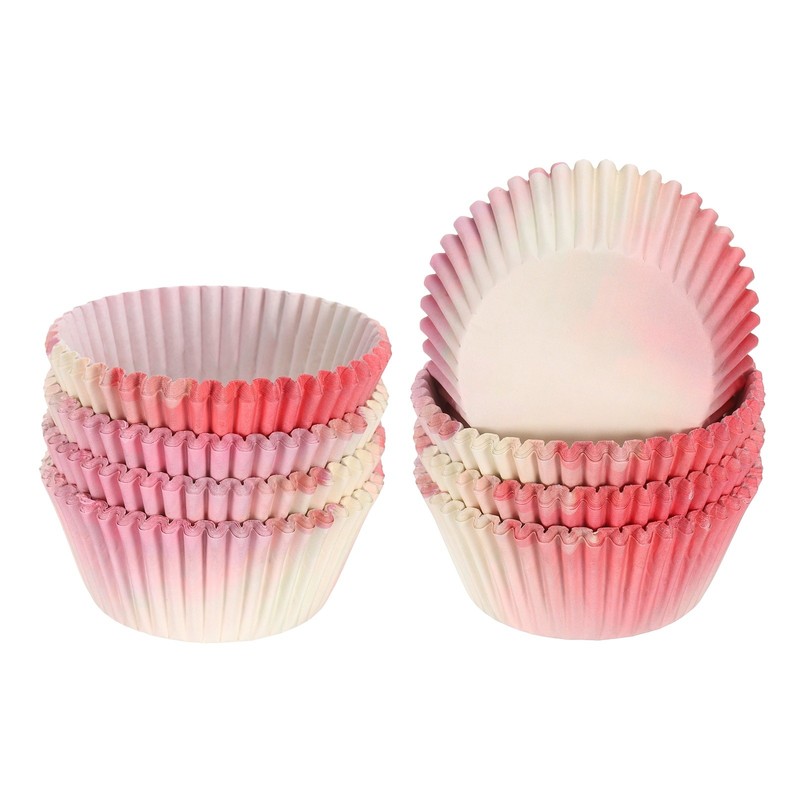 200 Count Cupcake Liners Cupcake Cups Standard Size, Pink Yellow Gradient