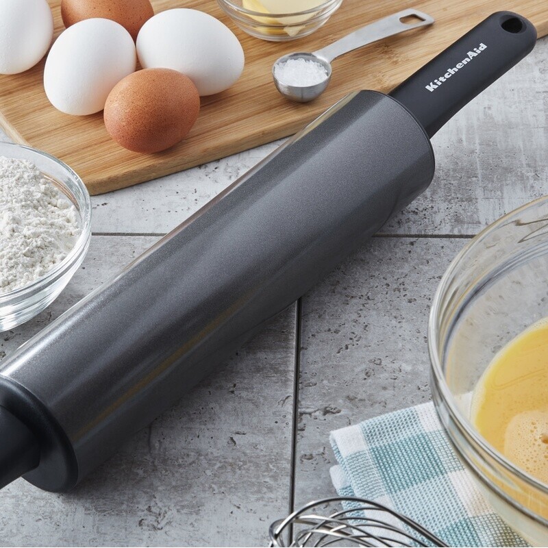 Durable Nonstick Metal Rolling Pin Extra Wide W/ Offset Handles Baking Tasks New gallery
