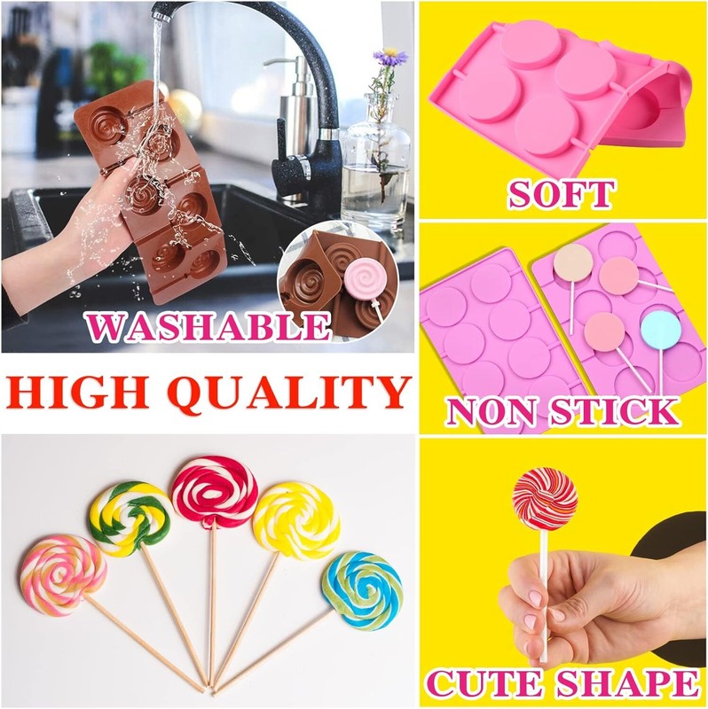 Silicone Lollipop Molds Candy Sucker Hard 2P Pink gallery