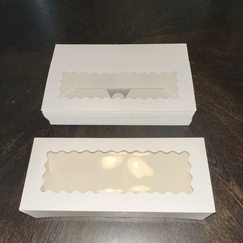 Kucoele White Cookie & Pastry Boxes w/ Window Cardboard 17pk 12.5×5.5×2.5″