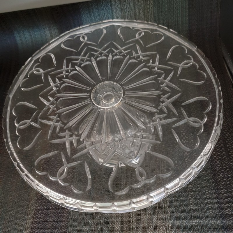 Hearts Design Cake Stand. 11.5" Wide. Shannon Crystal Designs Of Ireland. Nice! gallery