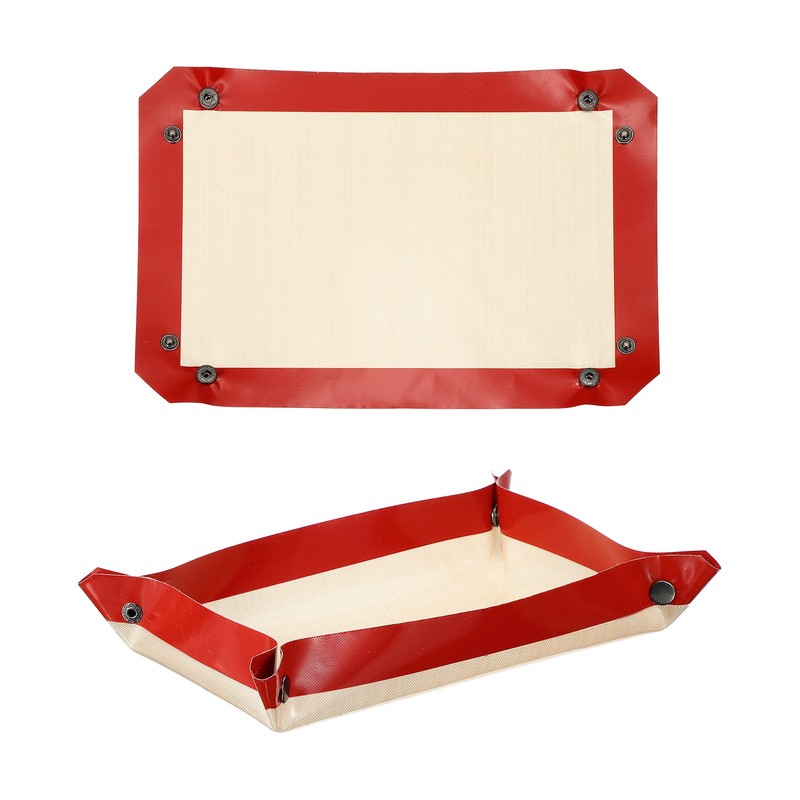 Silicone Baking Mats, 11.8 x 8.3Inch Reusable Silicone Baking Mat Sheet, Red