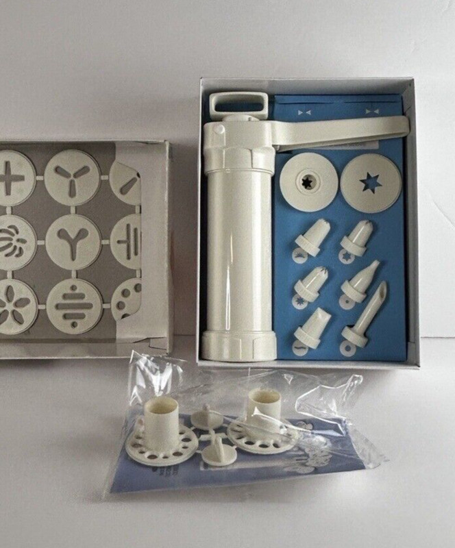 Cookie Press & Food Decorator Hutzler New Open Box Complete Retro Holiday Baking gallery