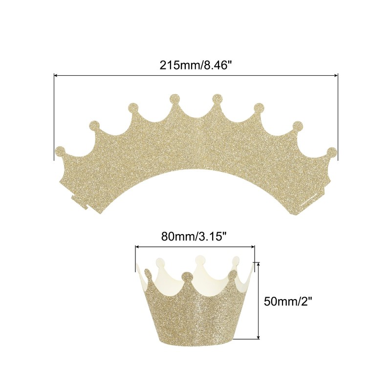 Cupcake Wrappers Paper, 12 Pack Baking Cups Crown Decoration, Light Gold Tone gallery