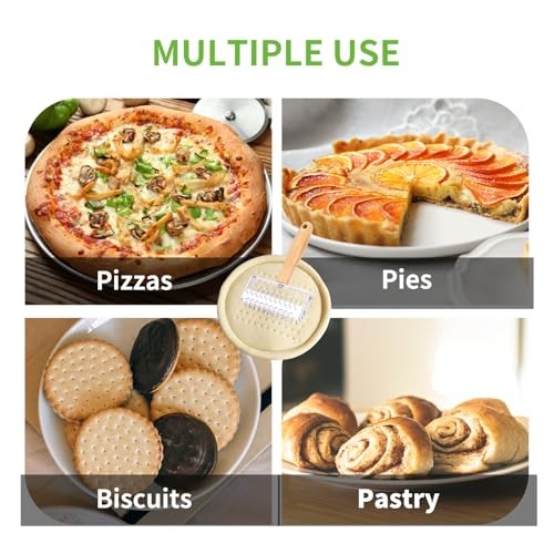 Pizza Dough Docker, Professional Dough Roller withen Handle, Sturdy Pizza Wood gallery