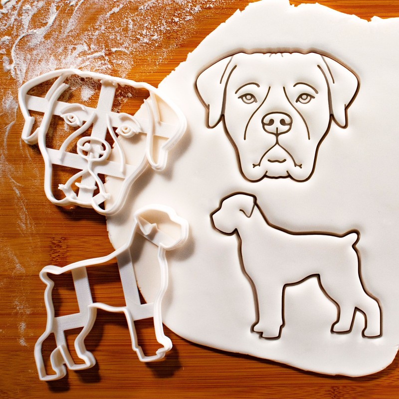 Set of 2 Cane Corso Cookie Cutters – Italian mastiff dog treats majestic pet