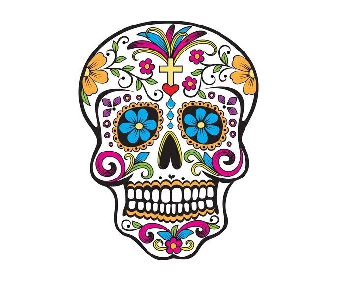Sugar Skull Edible Cake Topper Decoration