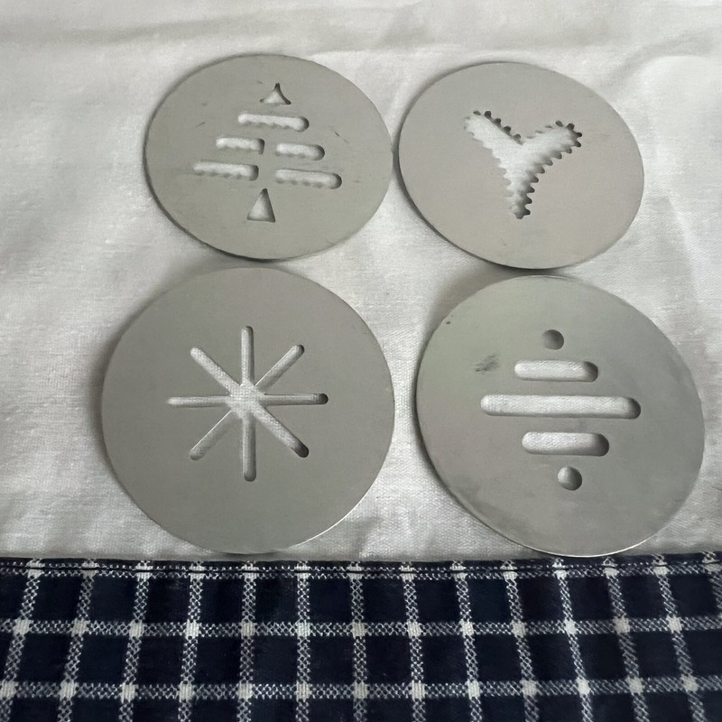 Cookie Press Disks 2.25" Round Set Of 4, Vintage Retro Cookie Shortbread Making gallery