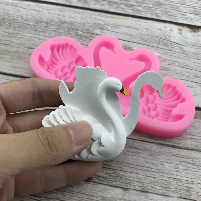 1 piece, 3D three-dimensional pile of swan silicone mold, flipping sugar, candy, gallery