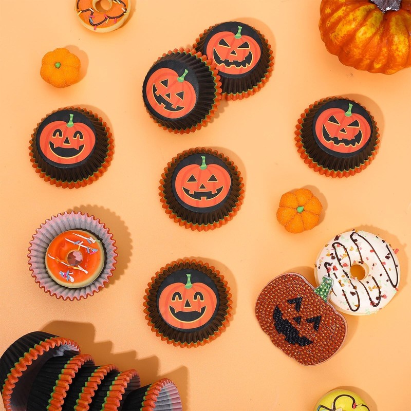 Whaline 600Pcs Halloween Cupcake Liners Pumpkin Face Pattern Cupcake Wrappers... gallery