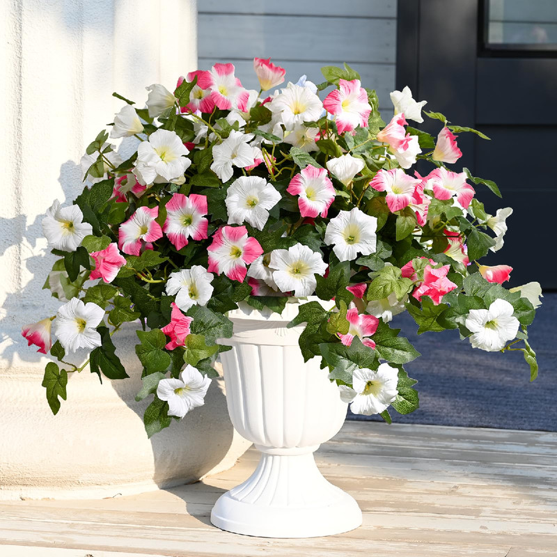 Waipfaru Artificial Flowers For Outdoors 4Pcs Artificial Petunias Uv Resistant