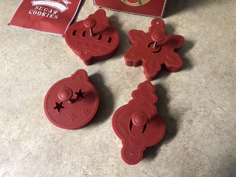 4 William Sonoma Stained Glass Cookie Cutters Press & Stamp Christmas gallery