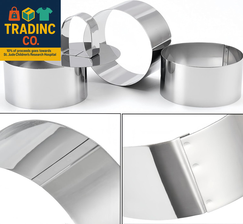 4 Pcs round Ring Mold for Cooking,Stainless Steel 3 Inch Food Molds with 1 Pushe gallery