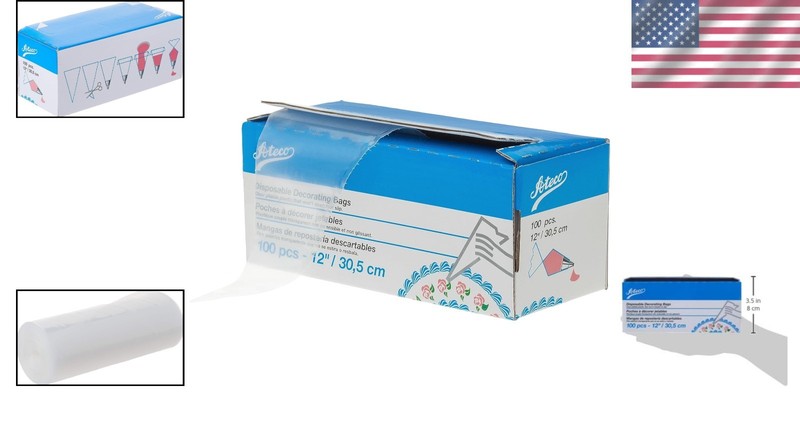 100 Count 12'' Disposable Decorating Bags - Perfect for Cake & Cookie Artistry gallery