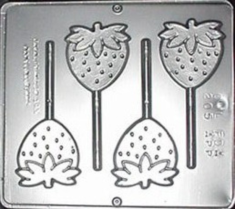 Strawberry Lollipop Chocolate Candy Mold 205 NEW gallery