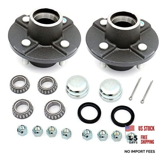 Trailer Hub Kit 4 Bolt on 4 Inch Circle Fit for 2,000 lb.axles 1-1/16 Inch