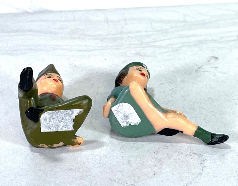 2 Vintage Wilton Girl Scout Cake Toppers / Antique Wilton Girl Scout Cake Topper gallery