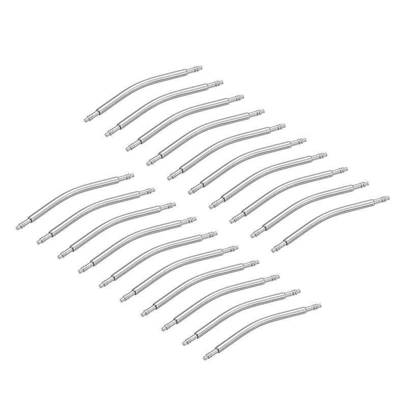 24mm Curved Spring Bar Pins 1.5mm Dia Stainless Steel Double Flanged 20pcs