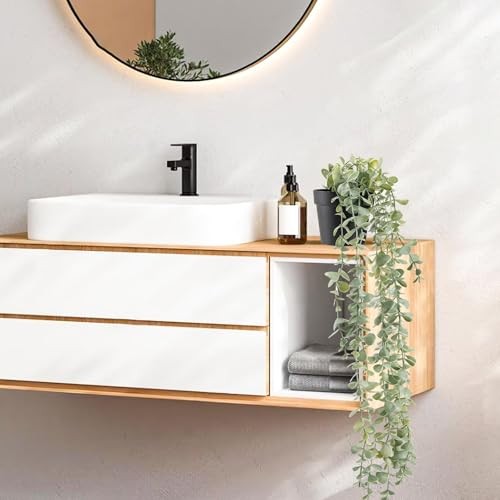 Pcs Fake Plants Hanging Artificial Potted Faux Eucalyptus Plants for 1 Grey gallery