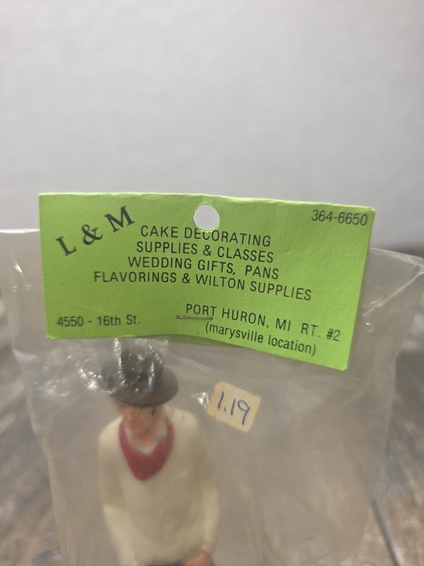 Vintage 1972 Wilton 6" Cowboy Cake Topper Plastic Figure . Red bandana gallery