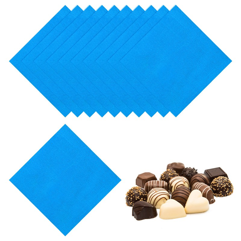 100 Pcs Candy Foil Wrapper, 4.7 x 4.7″ Chocolate Wrapper, Blue (Orange Peel)